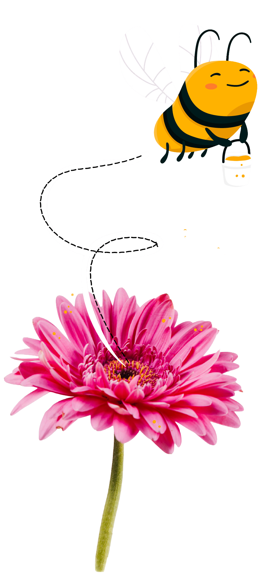 Bee flower illustration
