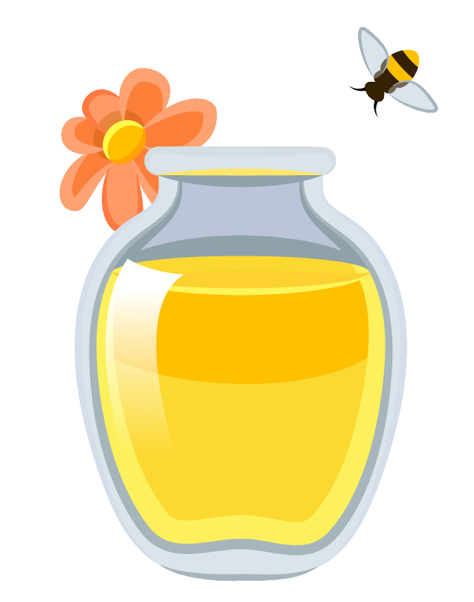 Honey pot with flowers